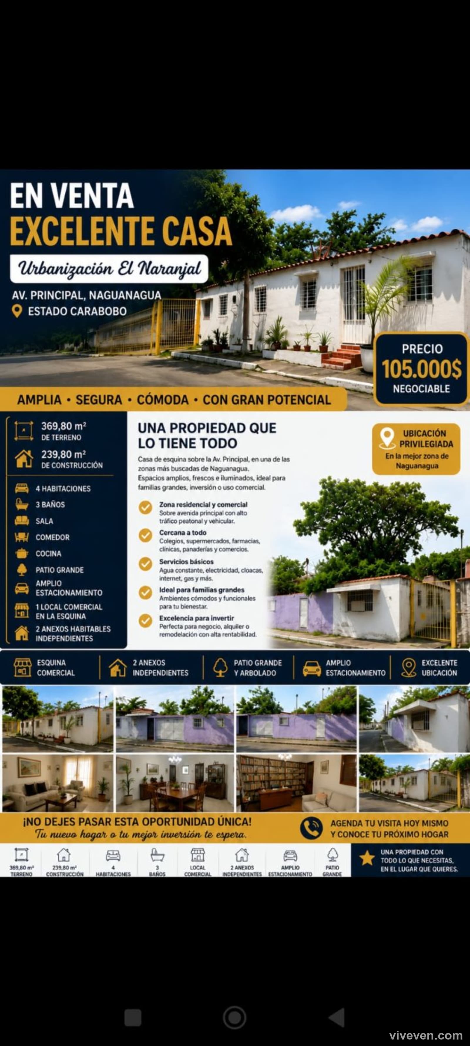 Quinta en venta en Naguanagua, Carabobo